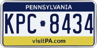 PA license plate KPC8434