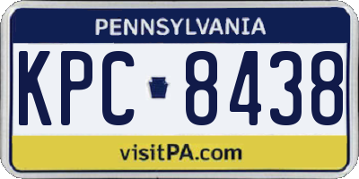 PA license plate KPC8438