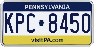 PA license plate KPC8450
