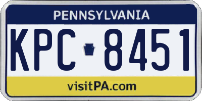 PA license plate KPC8451