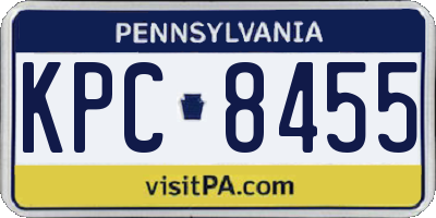 PA license plate KPC8455