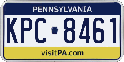 PA license plate KPC8461
