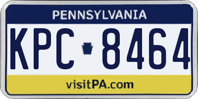 PA license plate KPC8464