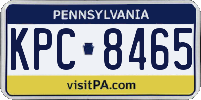 PA license plate KPC8465