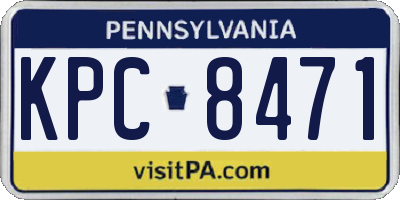 PA license plate KPC8471