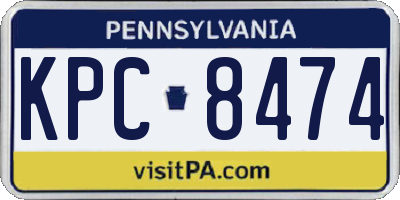 PA license plate KPC8474
