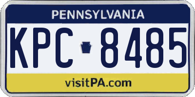 PA license plate KPC8485