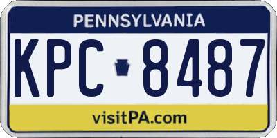 PA license plate KPC8487