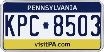 PA license plate KPC8503