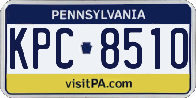 PA license plate KPC8510