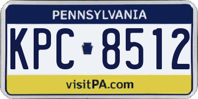PA license plate KPC8512