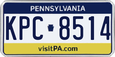 PA license plate KPC8514