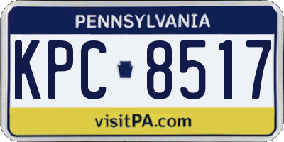 PA license plate KPC8517