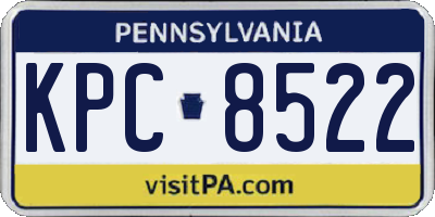 PA license plate KPC8522