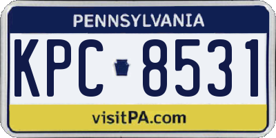 PA license plate KPC8531