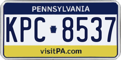 PA license plate KPC8537