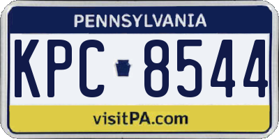 PA license plate KPC8544