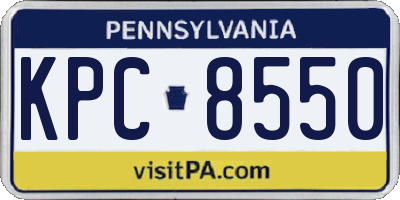 PA license plate KPC8550