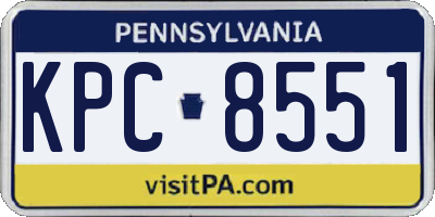 PA license plate KPC8551