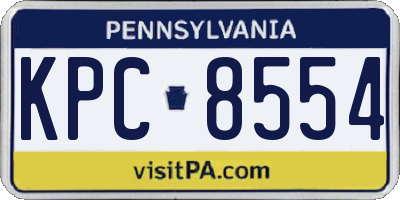 PA license plate KPC8554