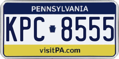 PA license plate KPC8555