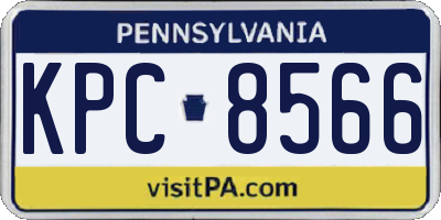 PA license plate KPC8566