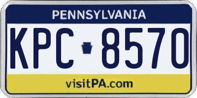 PA license plate KPC8570