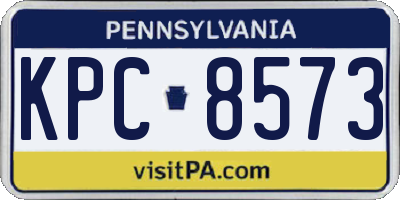 PA license plate KPC8573