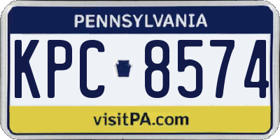 PA license plate KPC8574