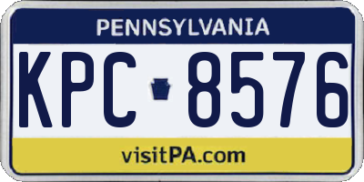 PA license plate KPC8576
