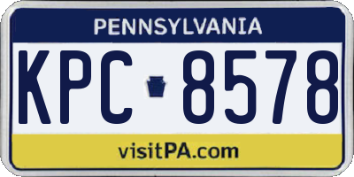 PA license plate KPC8578