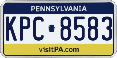PA license plate KPC8583