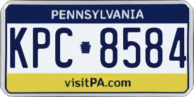PA license plate KPC8584