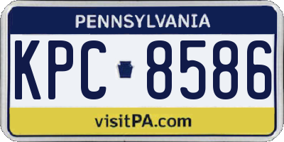 PA license plate KPC8586