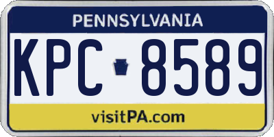 PA license plate KPC8589