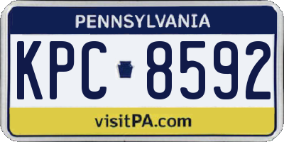 PA license plate KPC8592