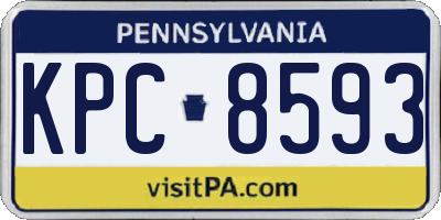 PA license plate KPC8593