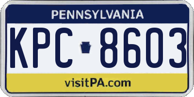 PA license plate KPC8603