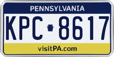 PA license plate KPC8617