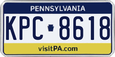 PA license plate KPC8618