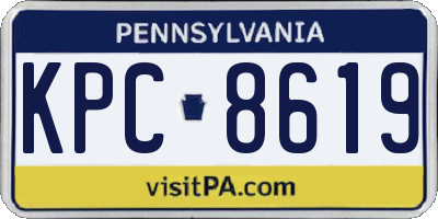 PA license plate KPC8619