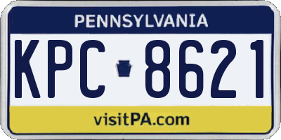 PA license plate KPC8621