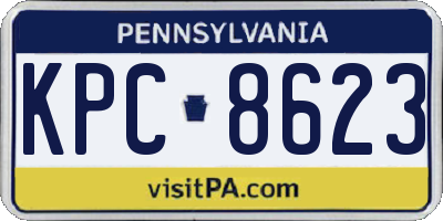 PA license plate KPC8623