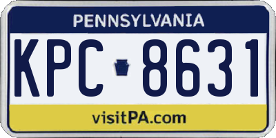 PA license plate KPC8631