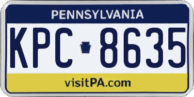 PA license plate KPC8635