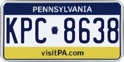 PA license plate KPC8638