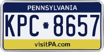 PA license plate KPC8657