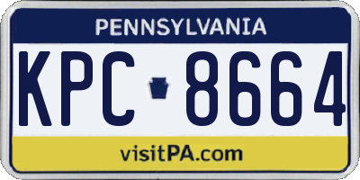 PA license plate KPC8664