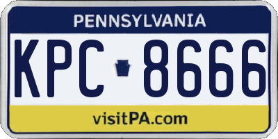 PA license plate KPC8666
