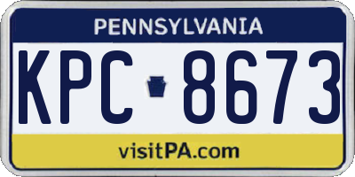 PA license plate KPC8673